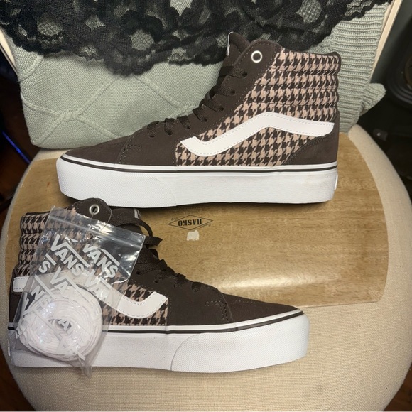 Vans Filmore Hi Pla, Plaid Mix Brown/White platform sole- Sz 8.5 VN0A5EM7NWH new - Picture 5 of 14